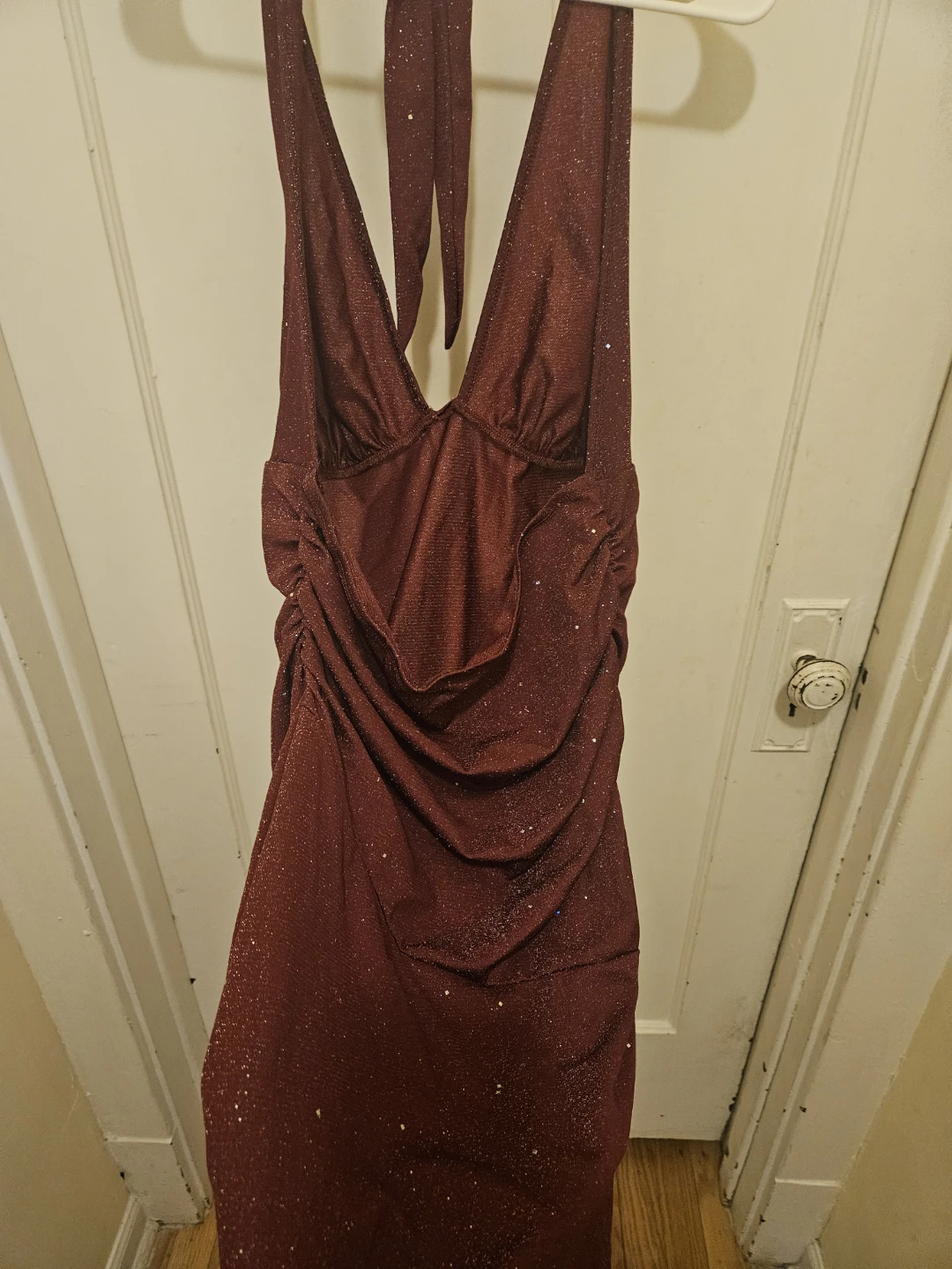 Shein Sparkly Burgundy Halter Dress - photo 5