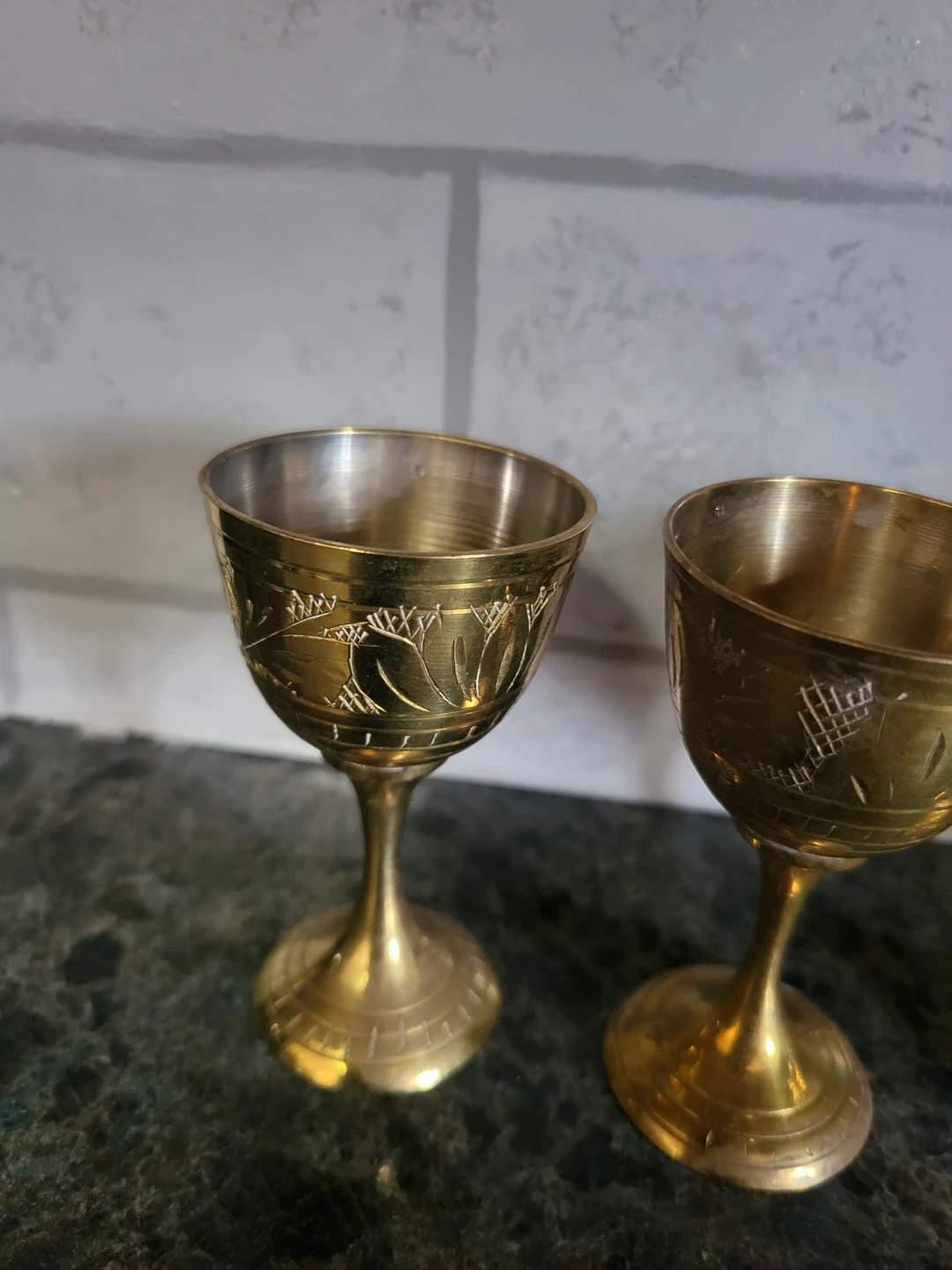 Set of 4 Brass Goblets - photo 2