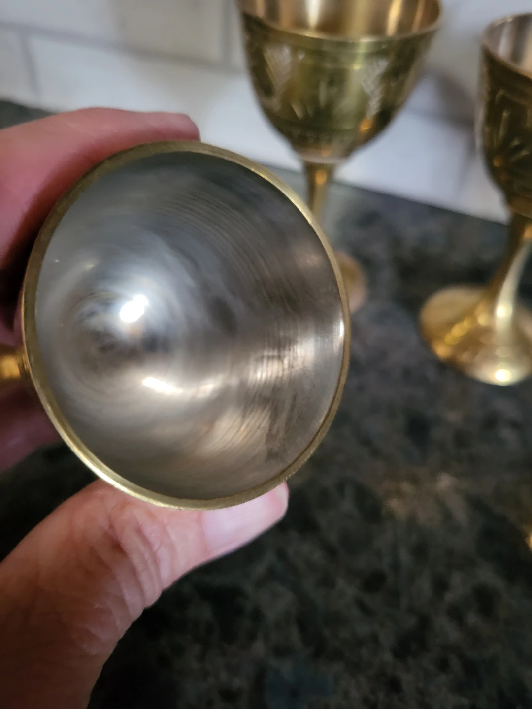 Set of 4 Brass Goblets - photo 4