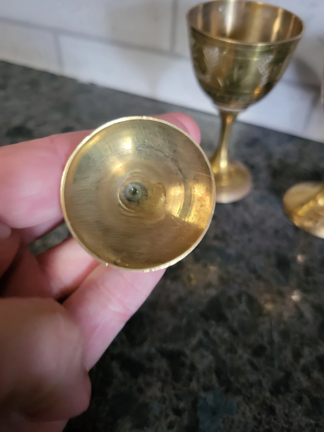 Set of 4 Brass Goblets - photo 5