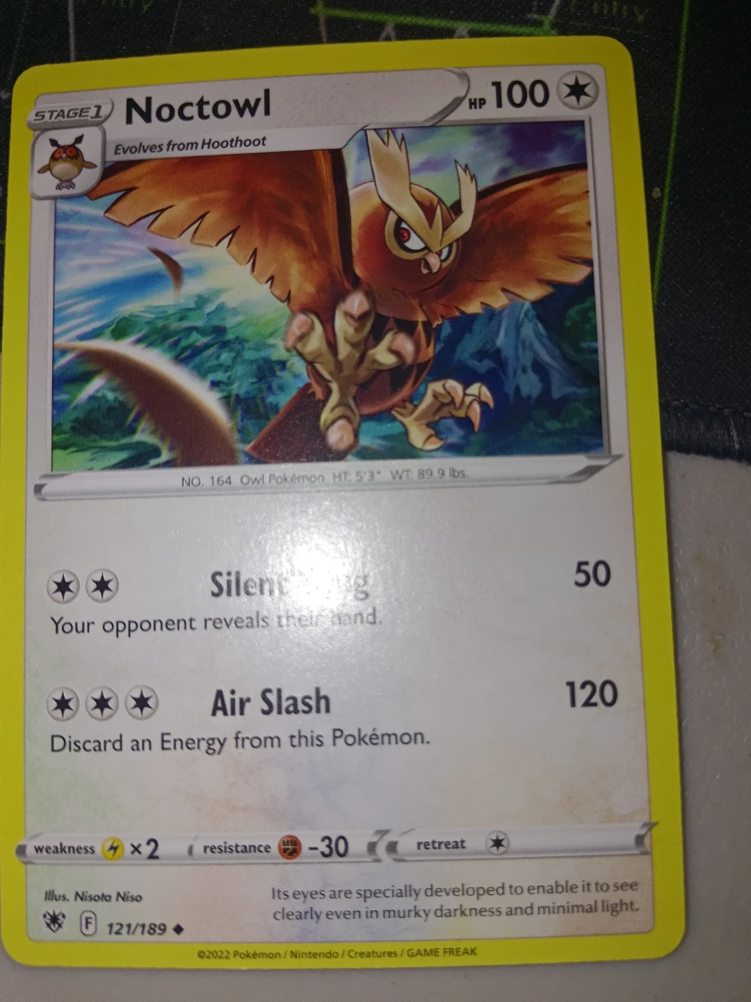Noctowl Pokémon Card 121/189