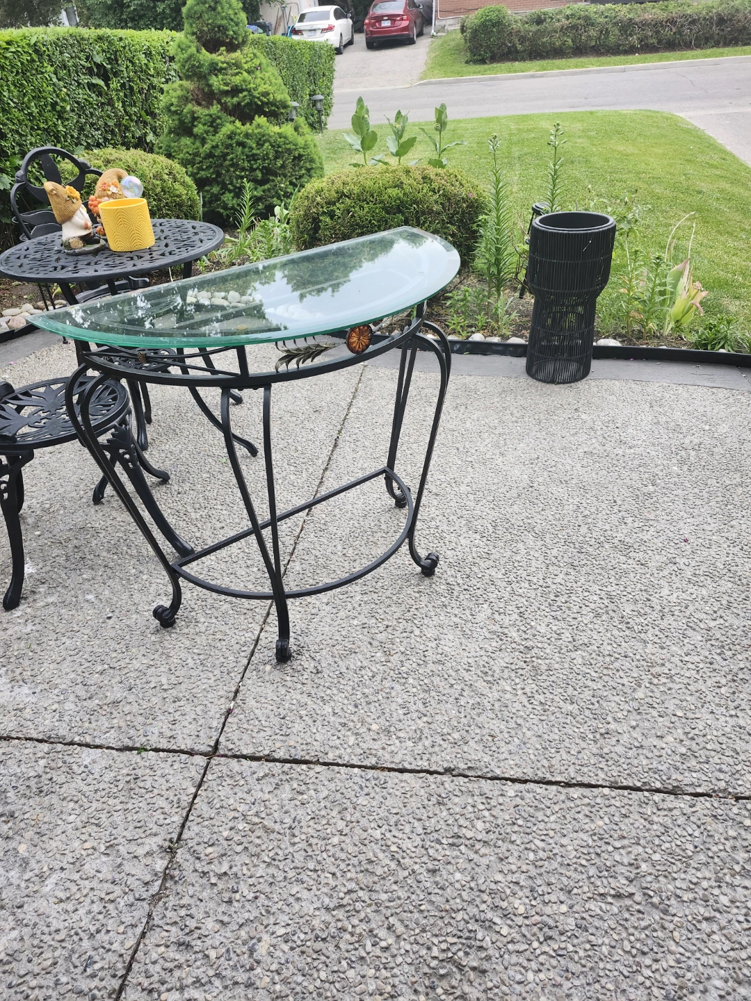 Decorative Metal Mirror with Glass Accents - photo 3