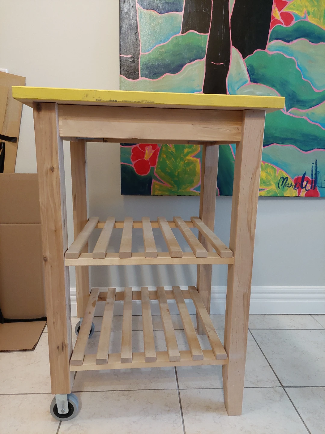 Beech kitchen cart