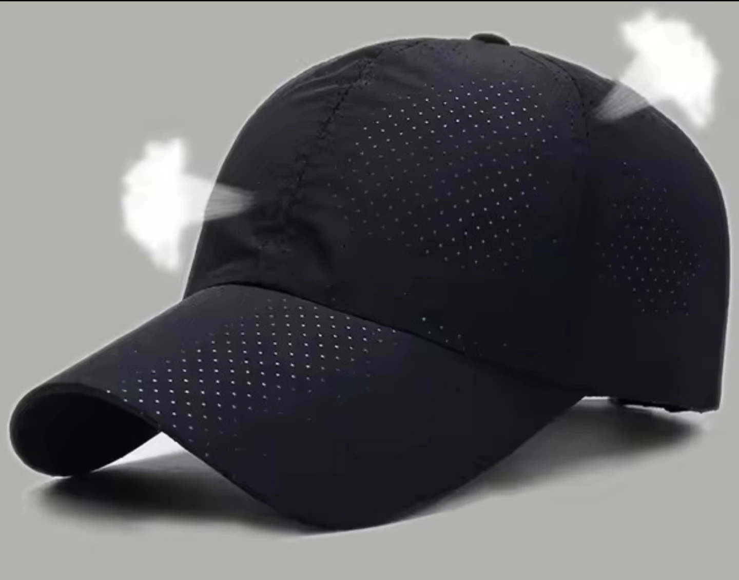 Black Perforated Baseball Cap