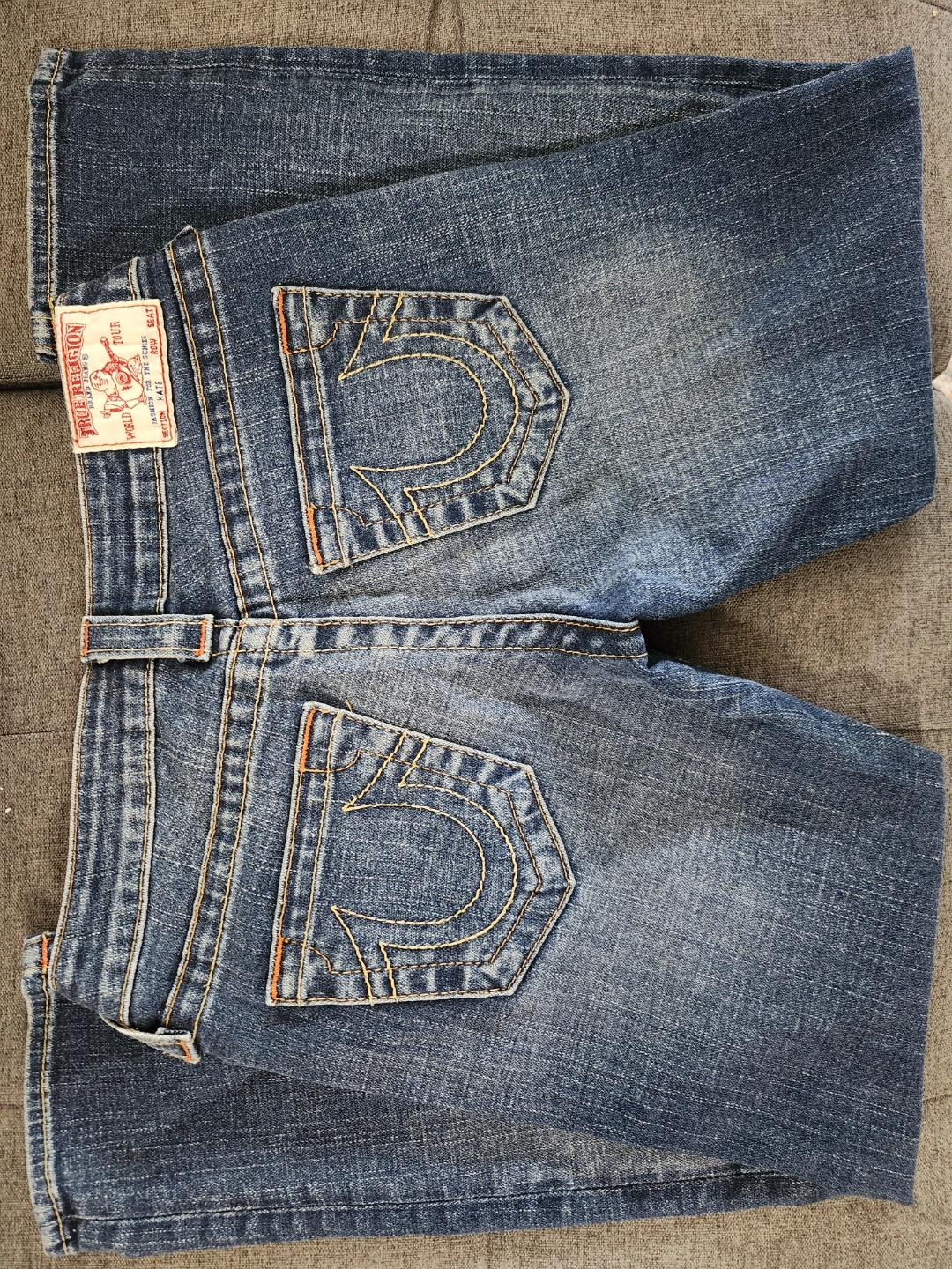 True Religion Jeans Womens Size 27 Bootcut Blue Denim