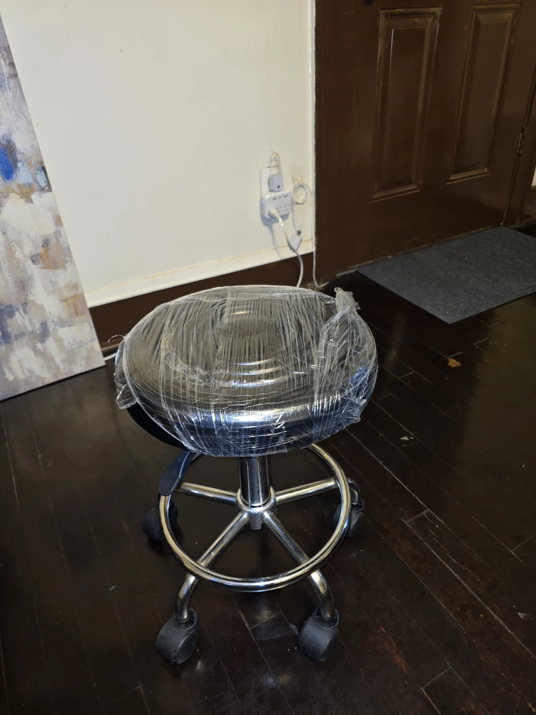 Black Massage Table and Stool Set