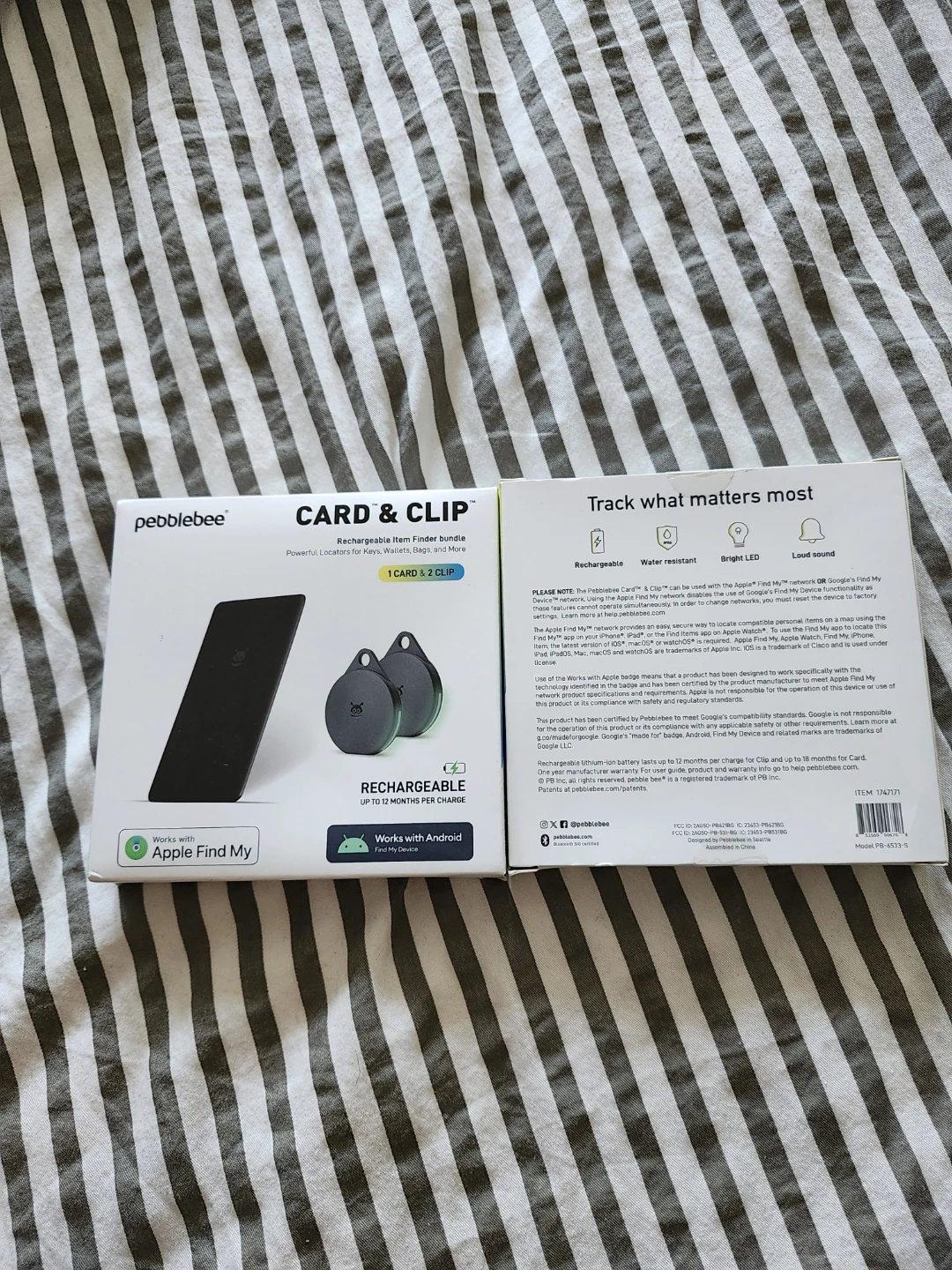 Pebblebee Card & Clip Rechargeable Item Finder Bundle