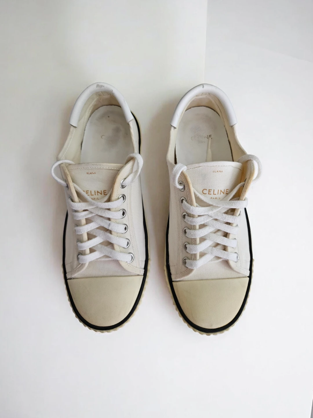 Celine White Canvas Sneakers