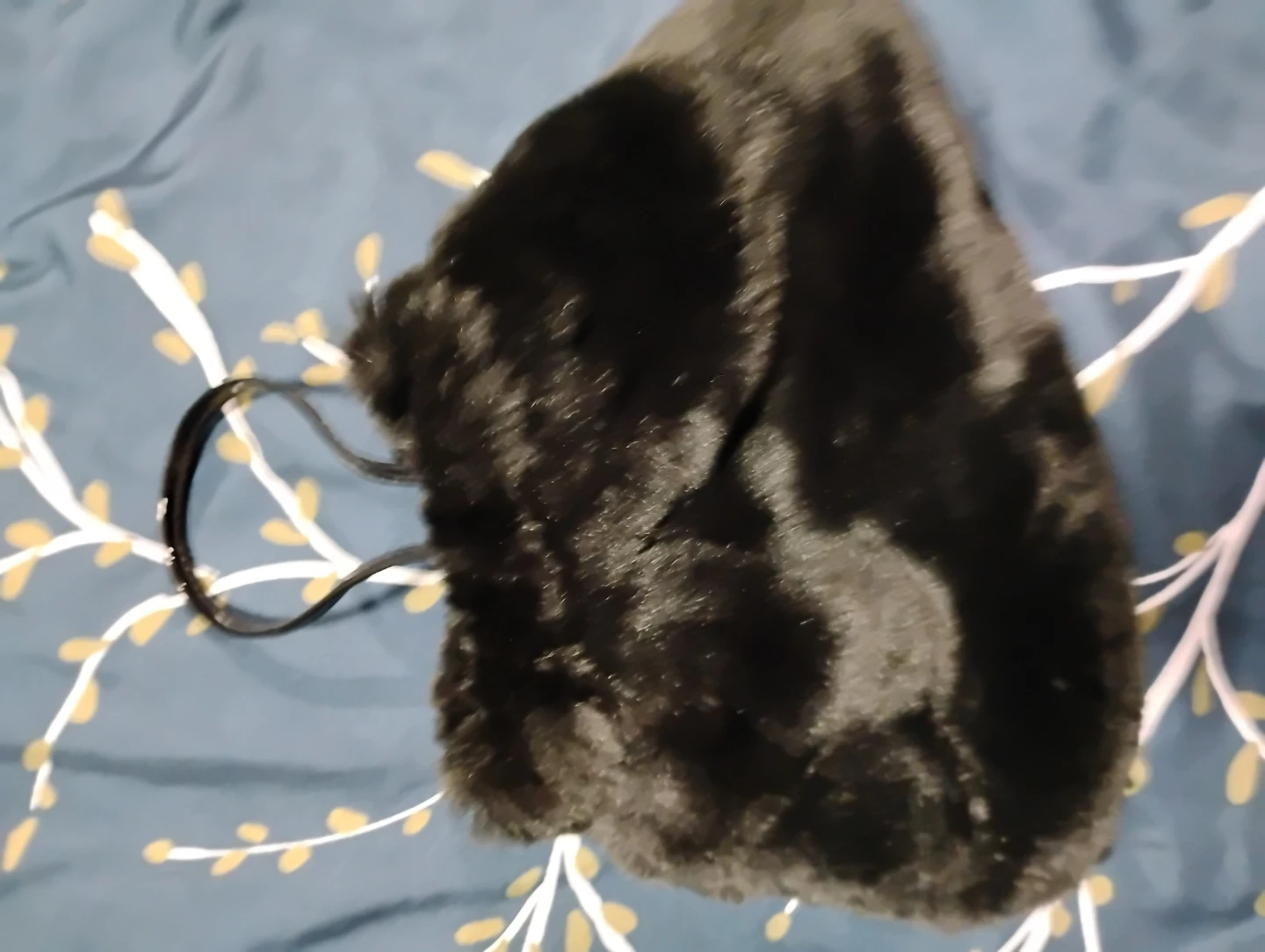Black Faux Fur Mini Change Pouch - photo 2