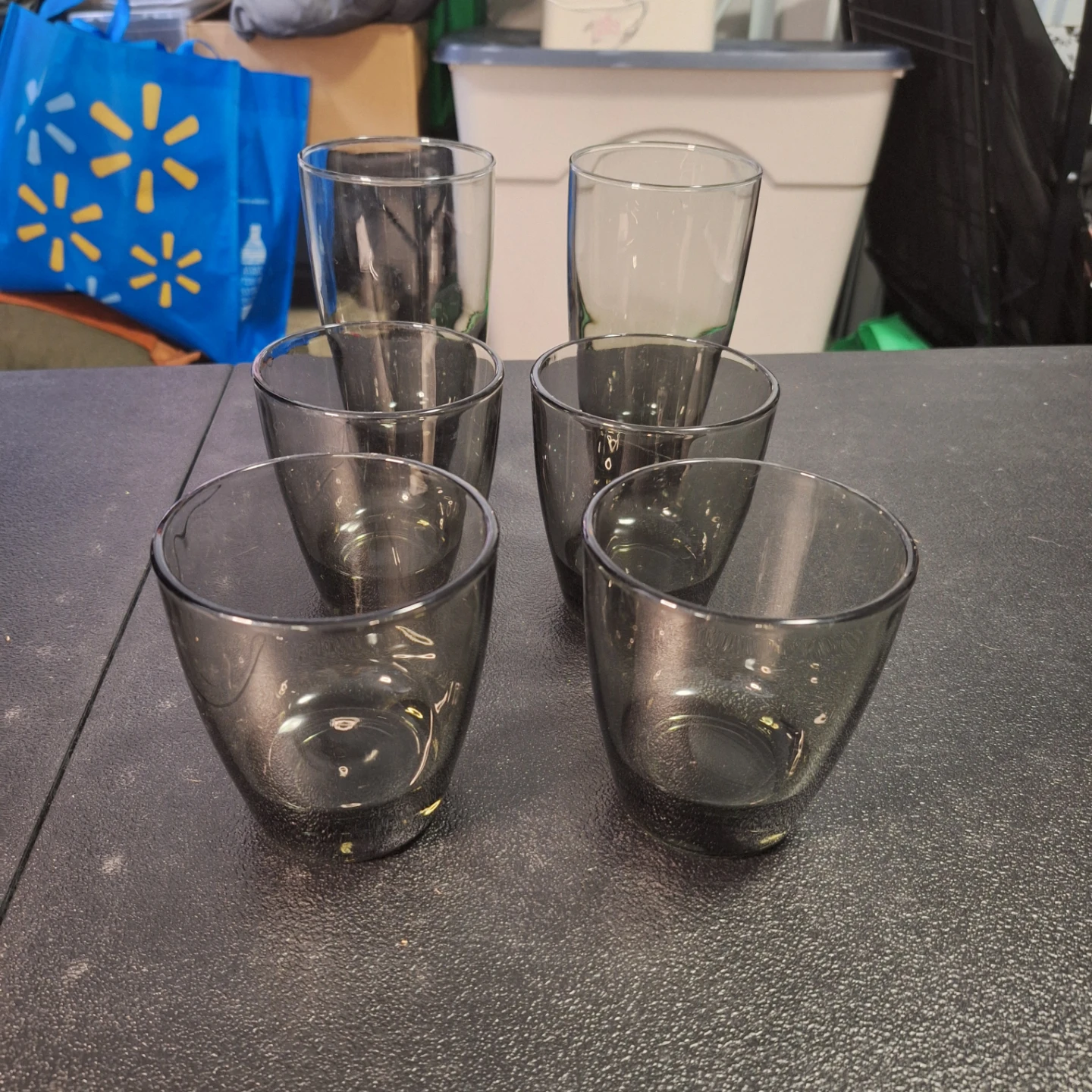 Set of 5 Grey Tinted Tumbler Glasses - photo 3