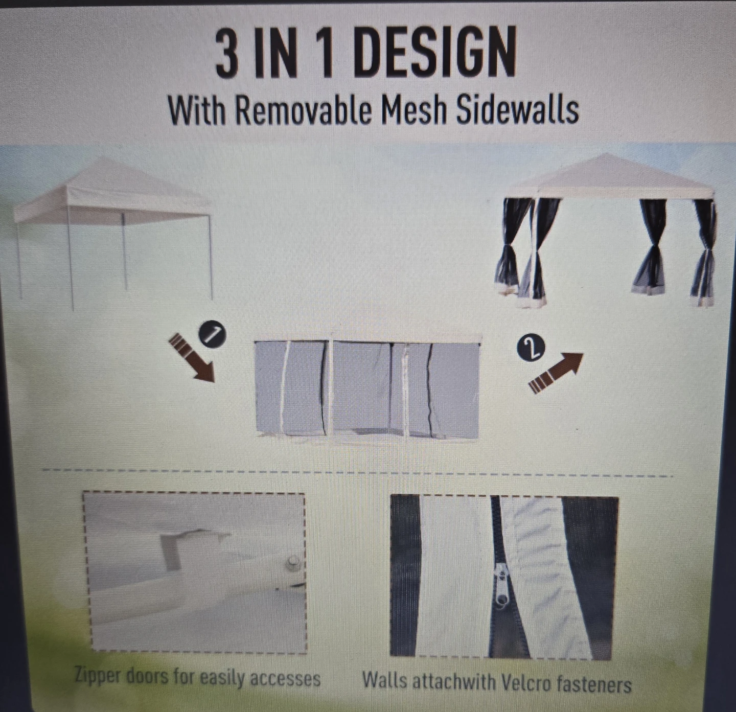 Pop Up Gazebo with Mesh Sidewalls - photo 4