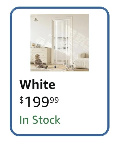 Adjustable Height Pet Gate 51"-87" White - photo 4