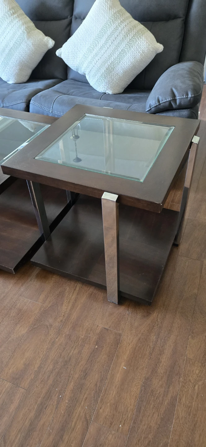 End Table Set with Glass Top - photo 4
