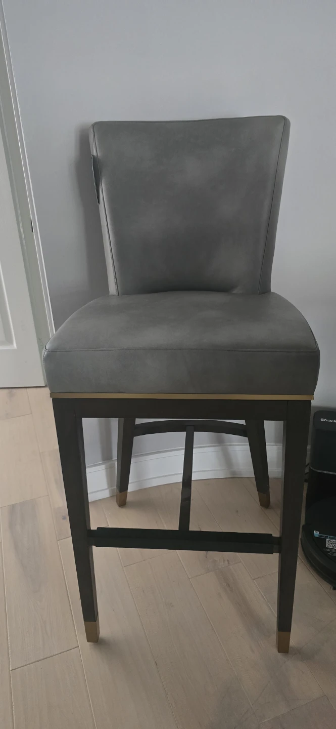 SUNPAN Grey Faux Leather Bar Stool