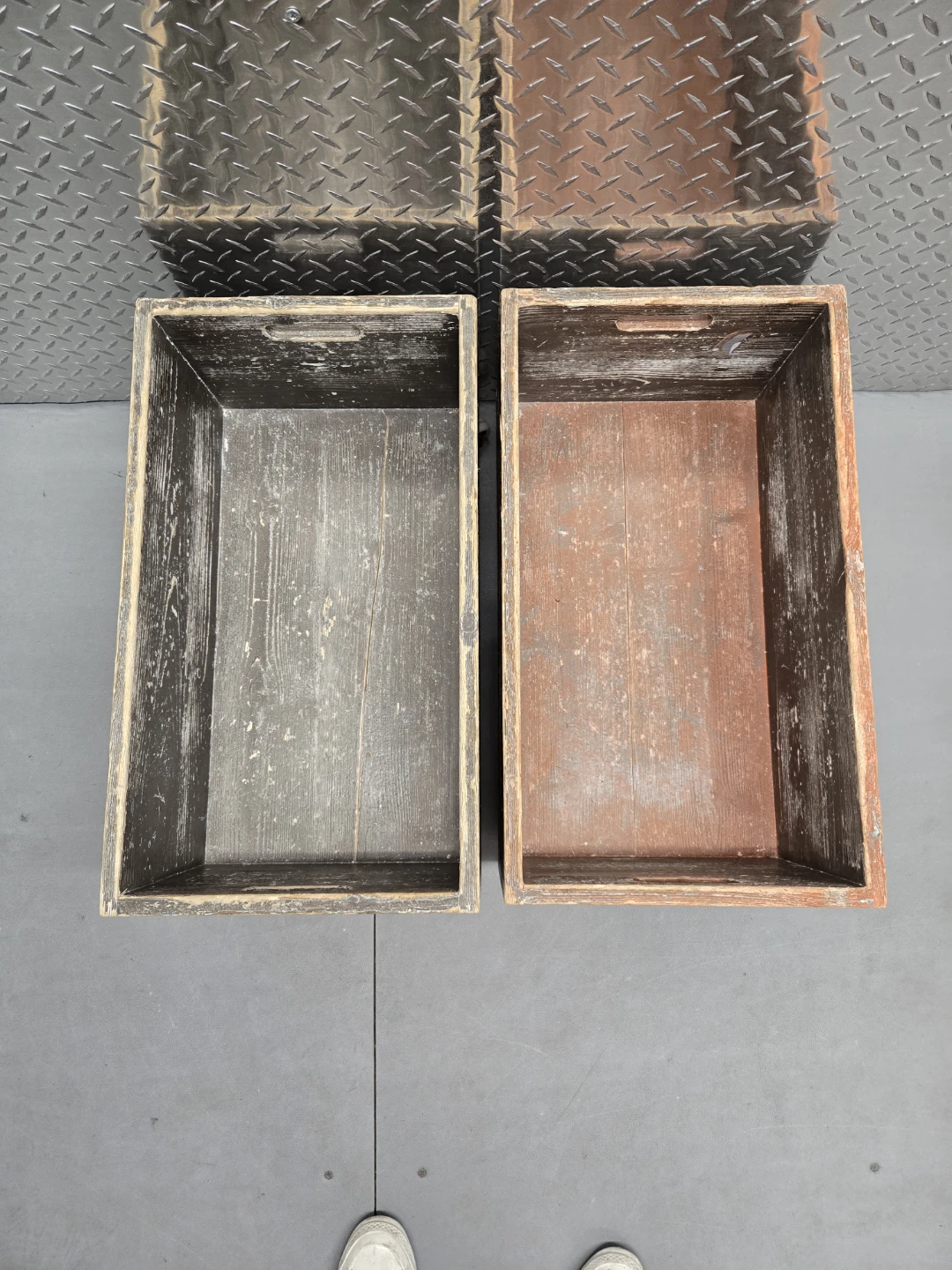 Pair of Large 24" Rolling Wooden Storage Crates on Wheels - photo 3