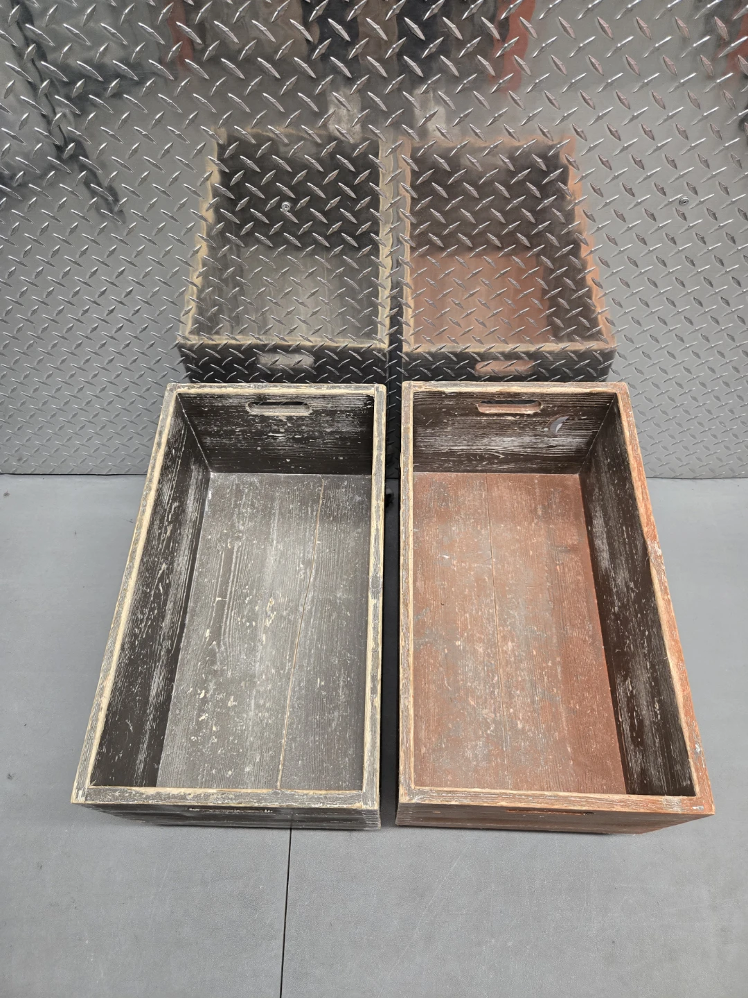 Pair of Large 24" Rolling Wooden Storage Crates on Wheels - photo 4