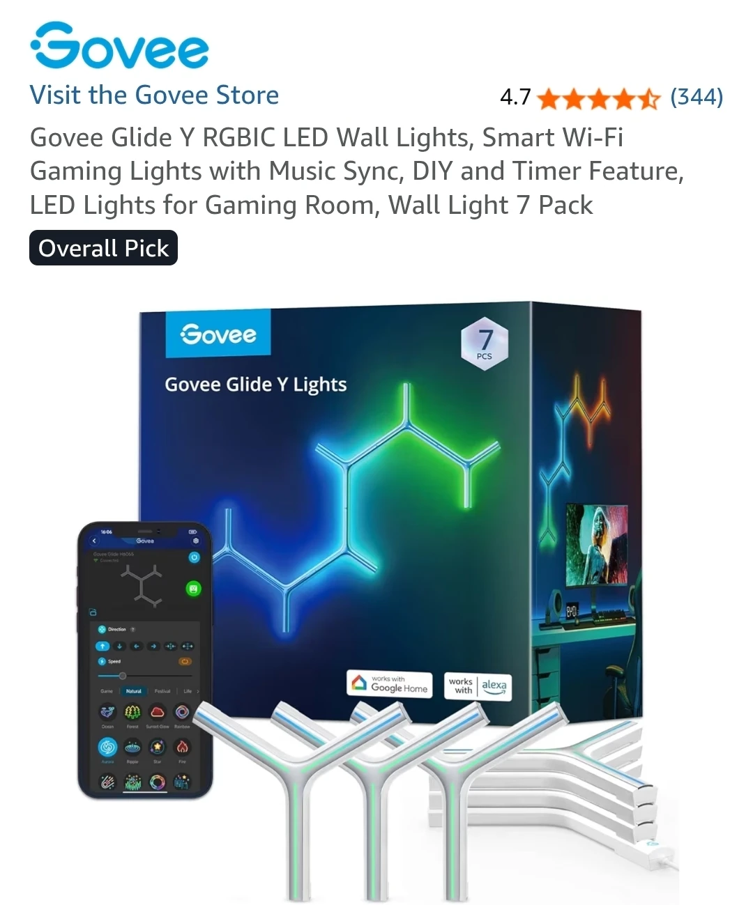 Govee Glide Y RGBIC LED Wall Lights - 7 Pack - photo 3