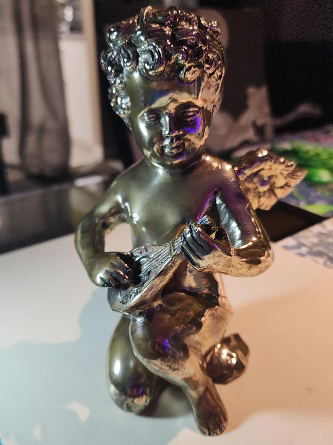 Cherub Figurine with Lute