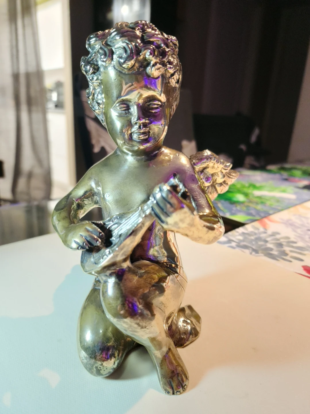 Cherub Figurine with Lute - photo 2