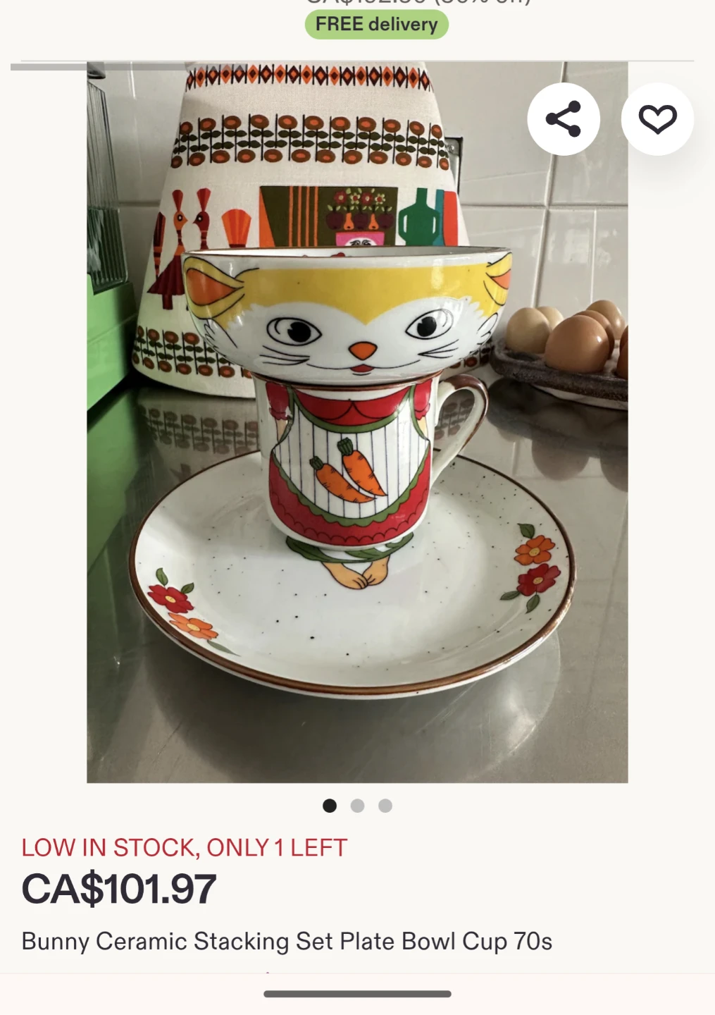 Bunny Ceramic Stacking Set - Plate, Cup, Bowl ⚽