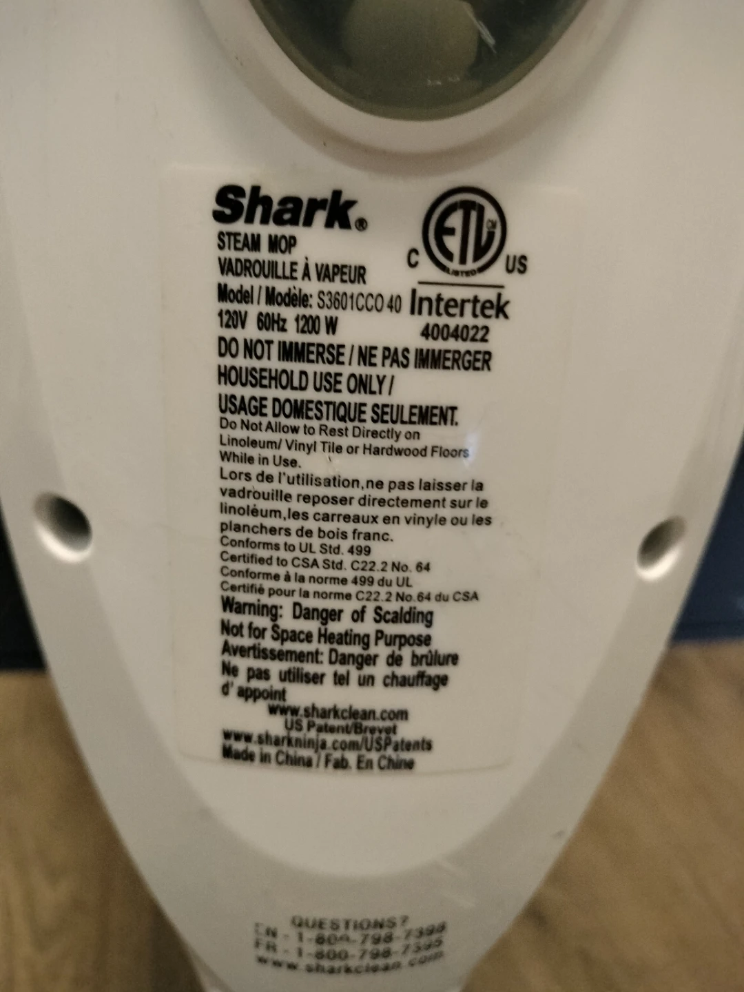 Shark S3601C Steam Pocket Mop - photo 3