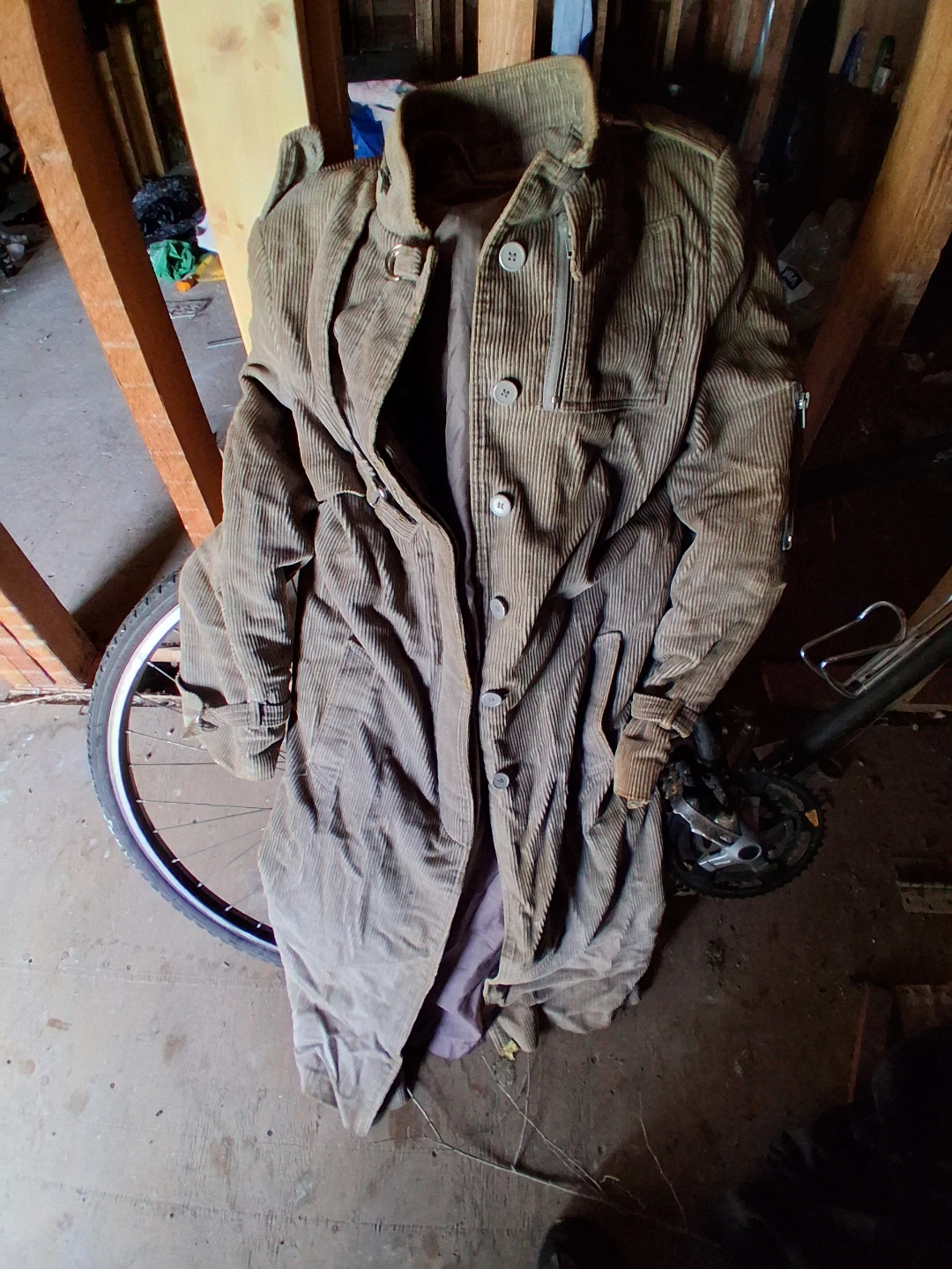 Brown Corduroy Trench Coat