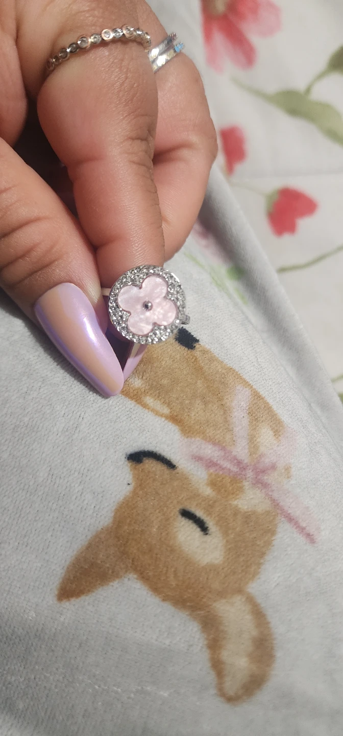 Flower Ring with Rhinestone Border - photo 2