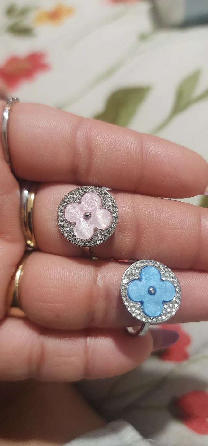 Flower Ring with Rhinestone Border - photo 5