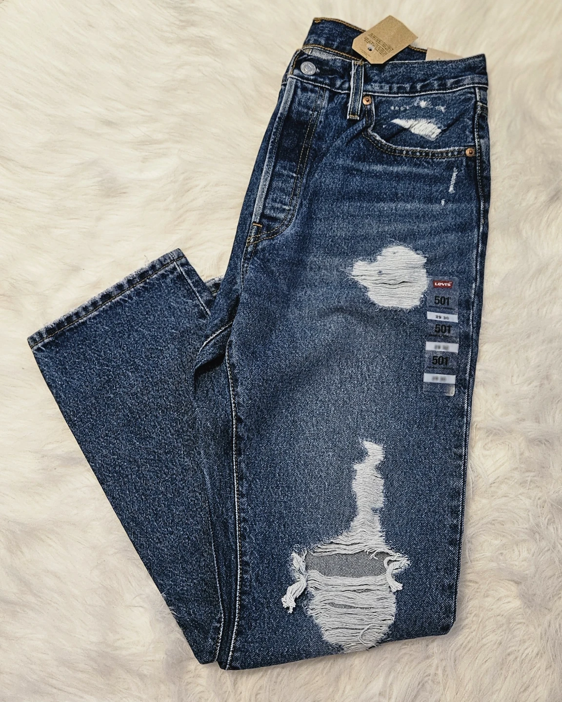Women's Levi's 501 Original Distressed Jeans 29x30 - photo 2