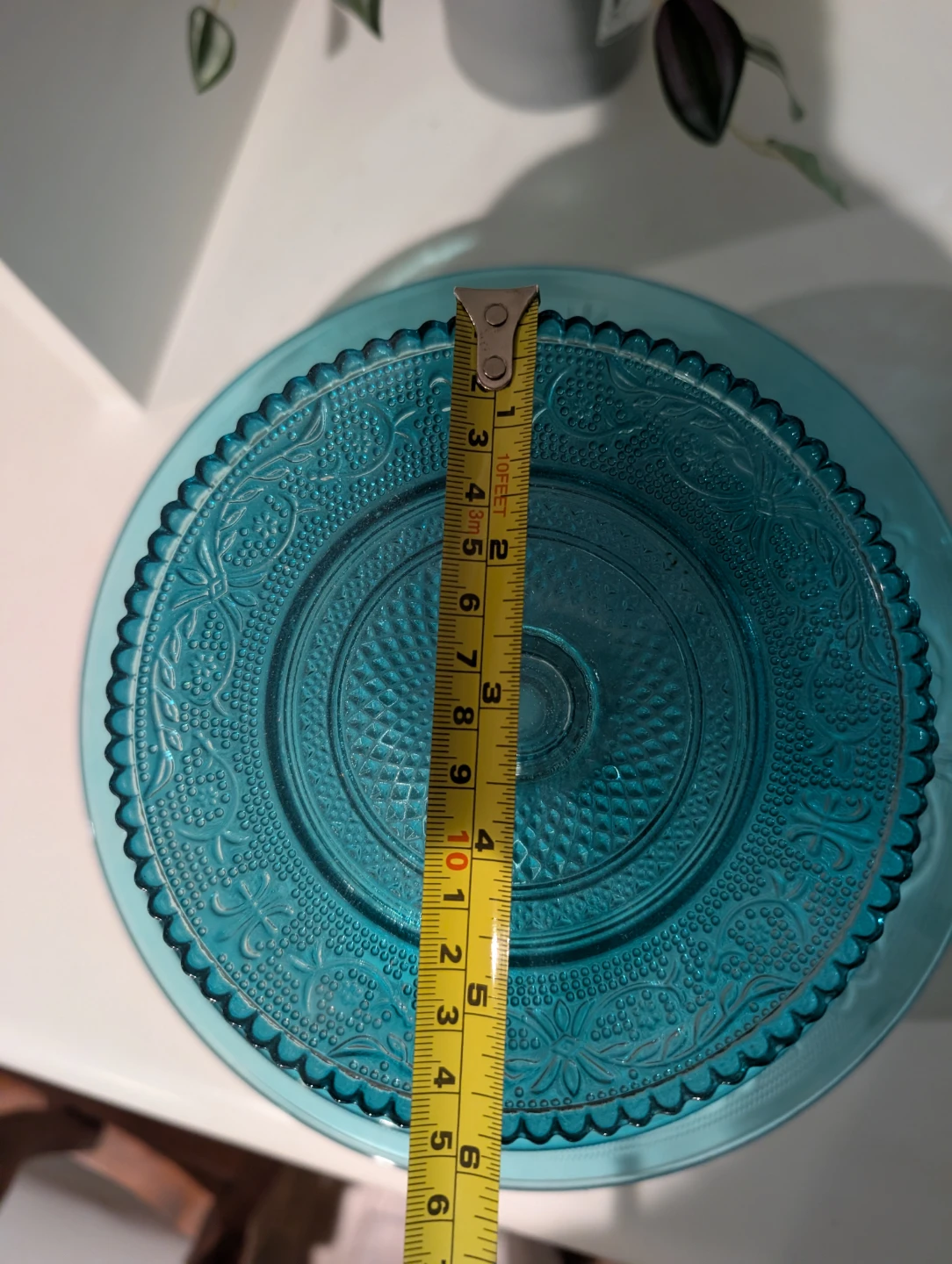 Teal Glass Tiered Cake Stand Set - photo 5