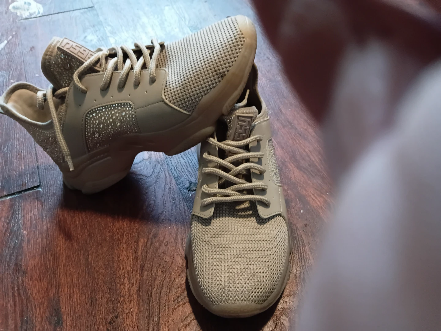 Tan Rhinestone Sneakers - photo 2