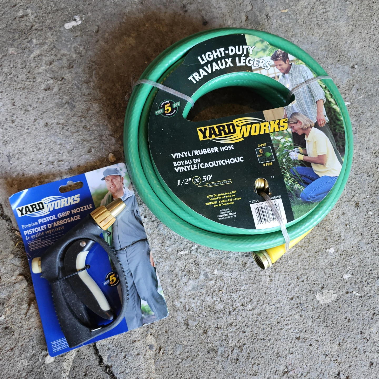 Yard Works Vinyl/Rubber Garden Hose and Pistol Grip Nozzle Set