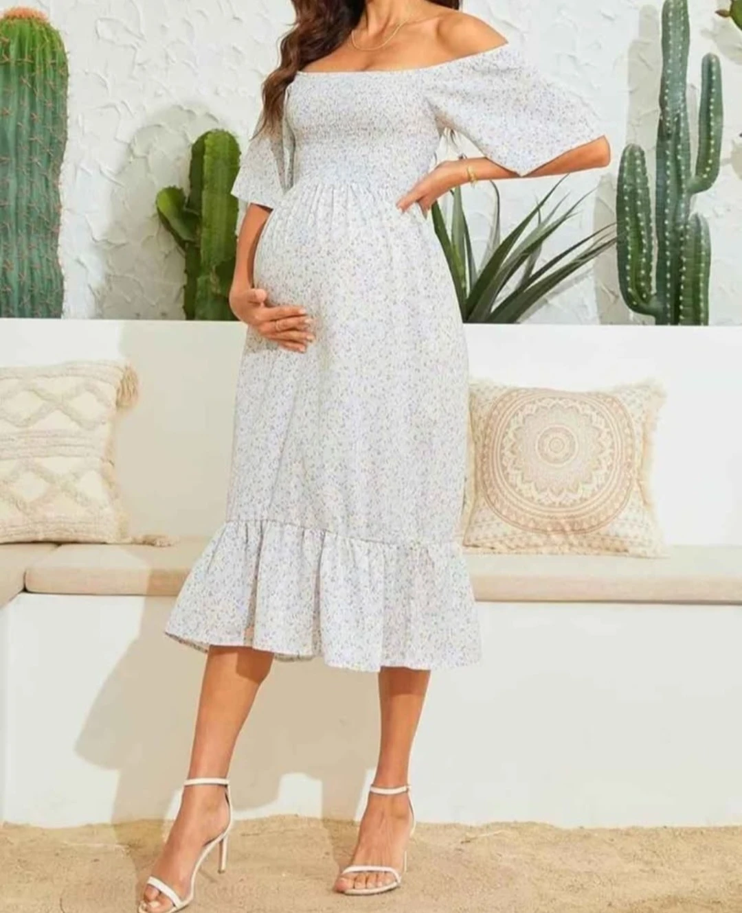 Floral Maternity Smocked Dress - photo 2