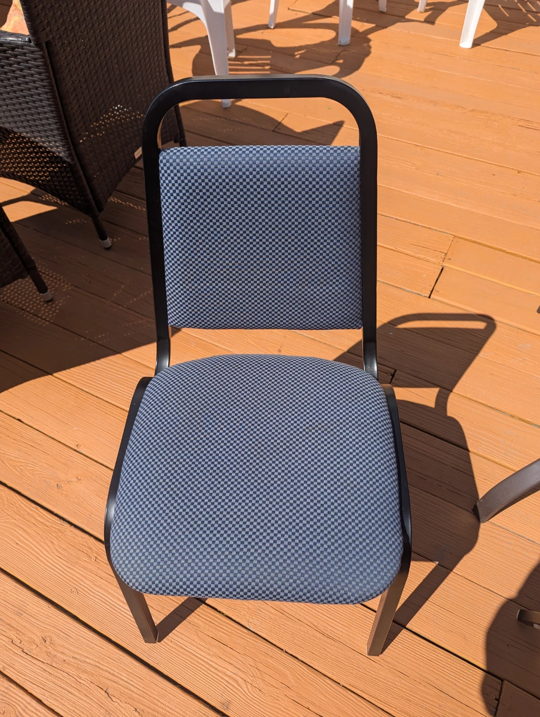 Blue Upholstered Metal Frame multipurpose Chairs