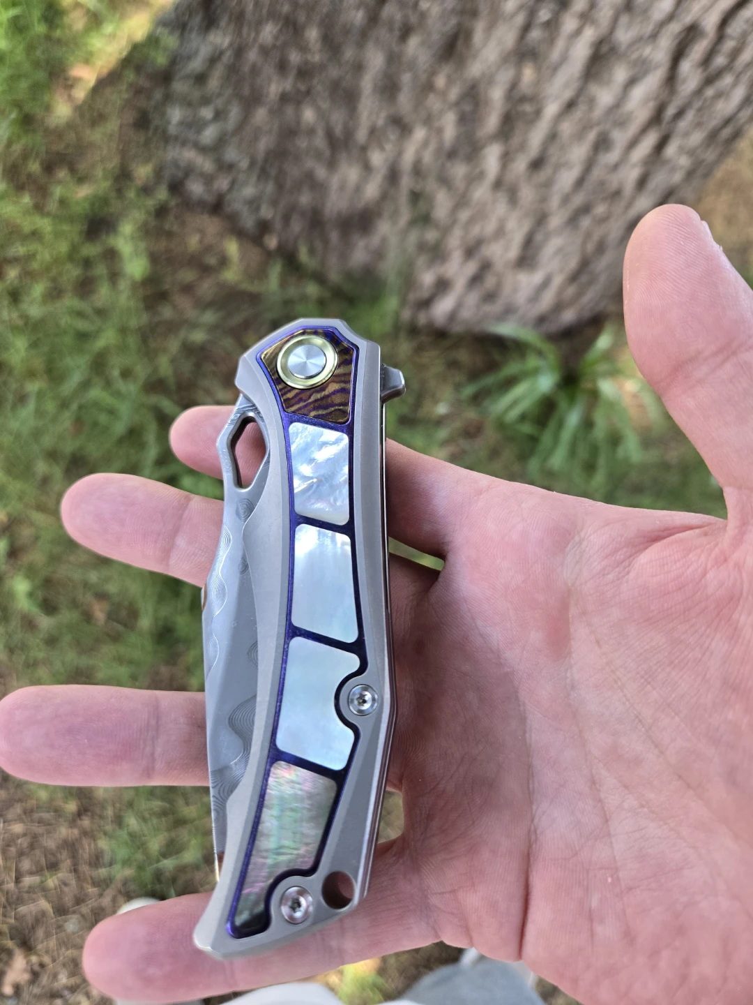 Copper damascus Knife - photo 3