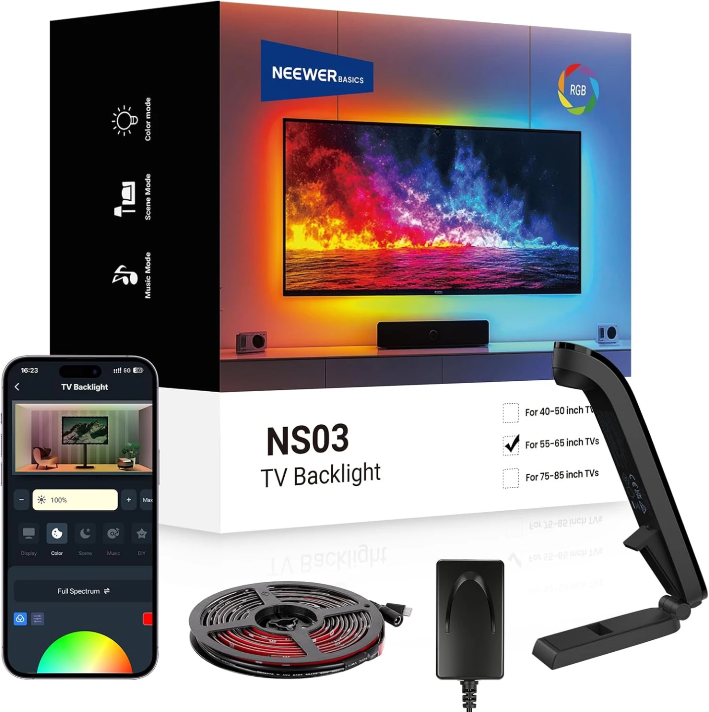 NEEWER TV Backlight for 55-65" Screens