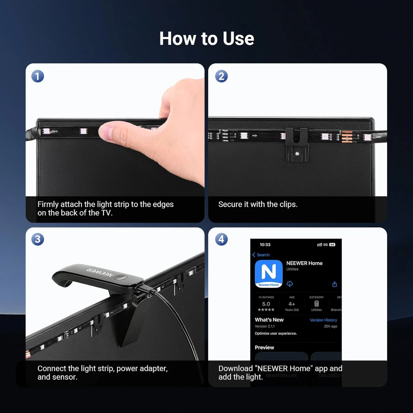 NEEWER TV Backlight for 55-65" Screens - photo 3
