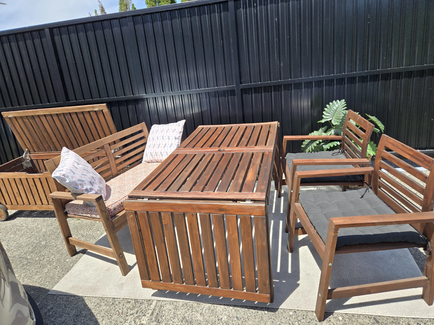 Newly refinished ikea applaro patio set