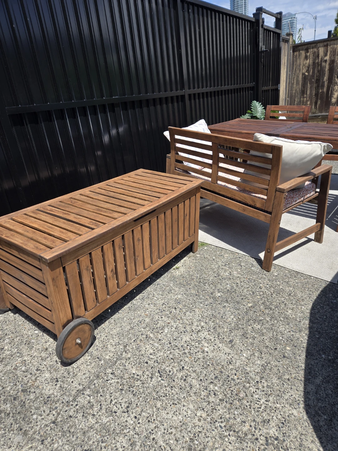 Newly refinished ikea applaro patio set - photo 4