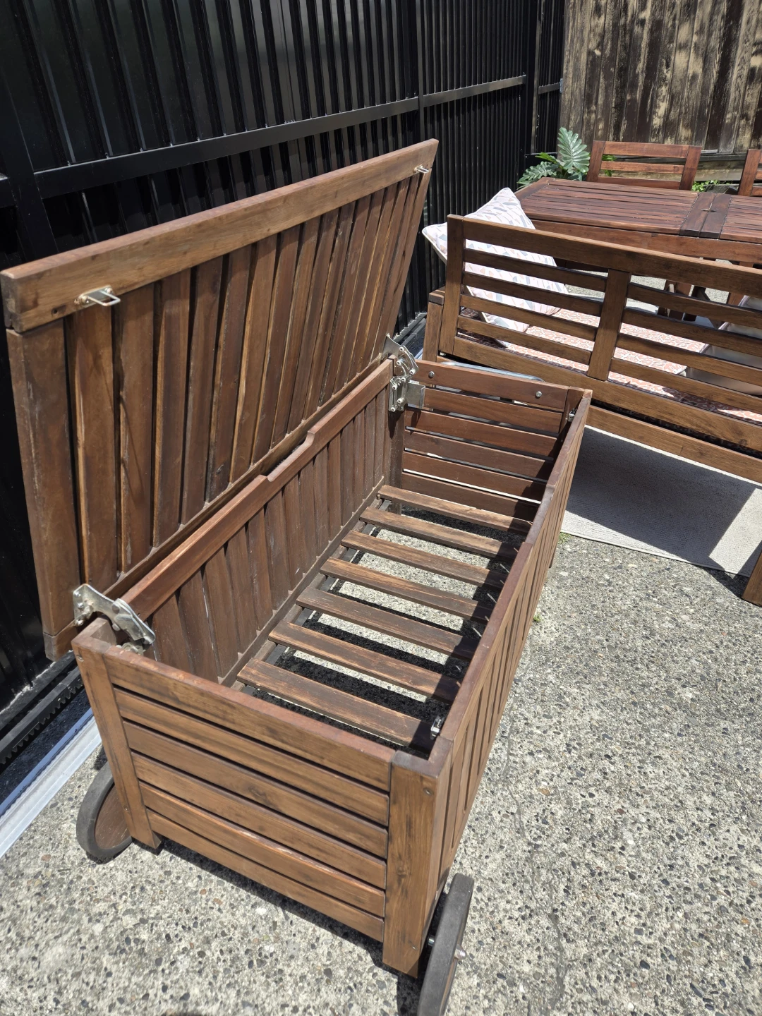 Newly refinished ikea applaro patio set - photo 5