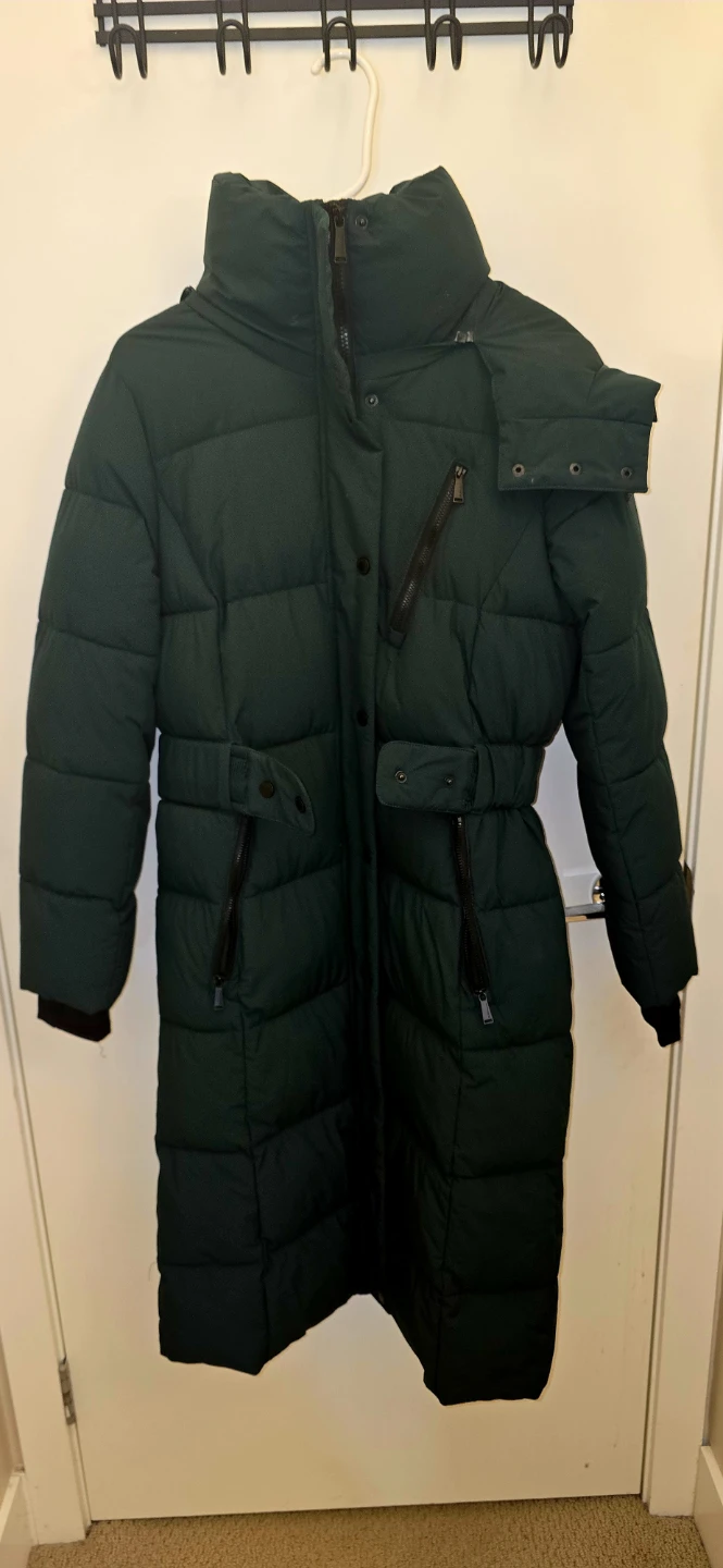BCBGeneration Long Belted Winter Puffer Coat
