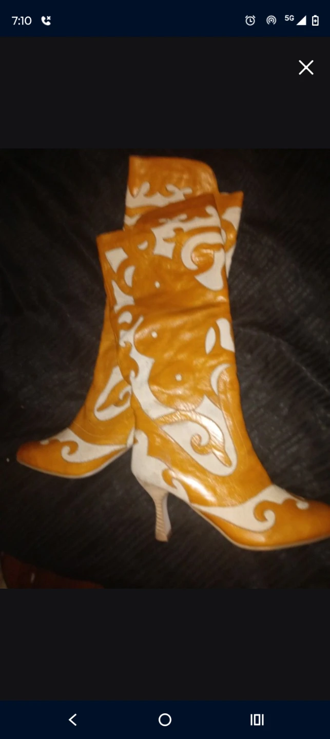 Women's Orange & White Western Boots