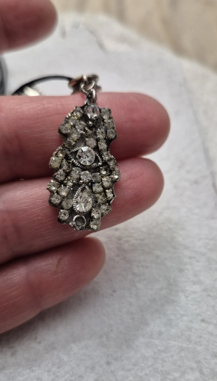 lot of  necklace with rhinestones pendant each 8 - photo 5