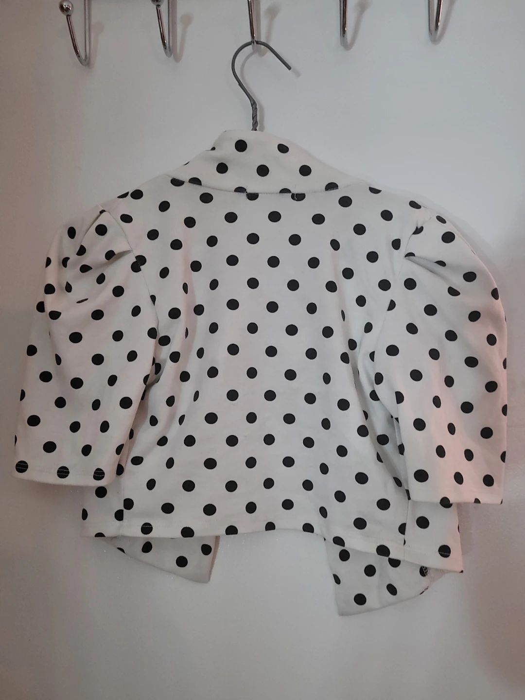 UKZLA White Polka Dot Cropped Blazer - photo 2
