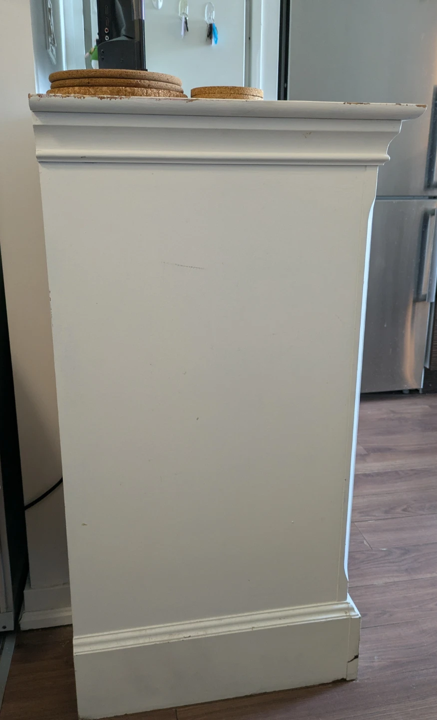 White Sideboard with Drawers and Cabinet Doors - photo 4