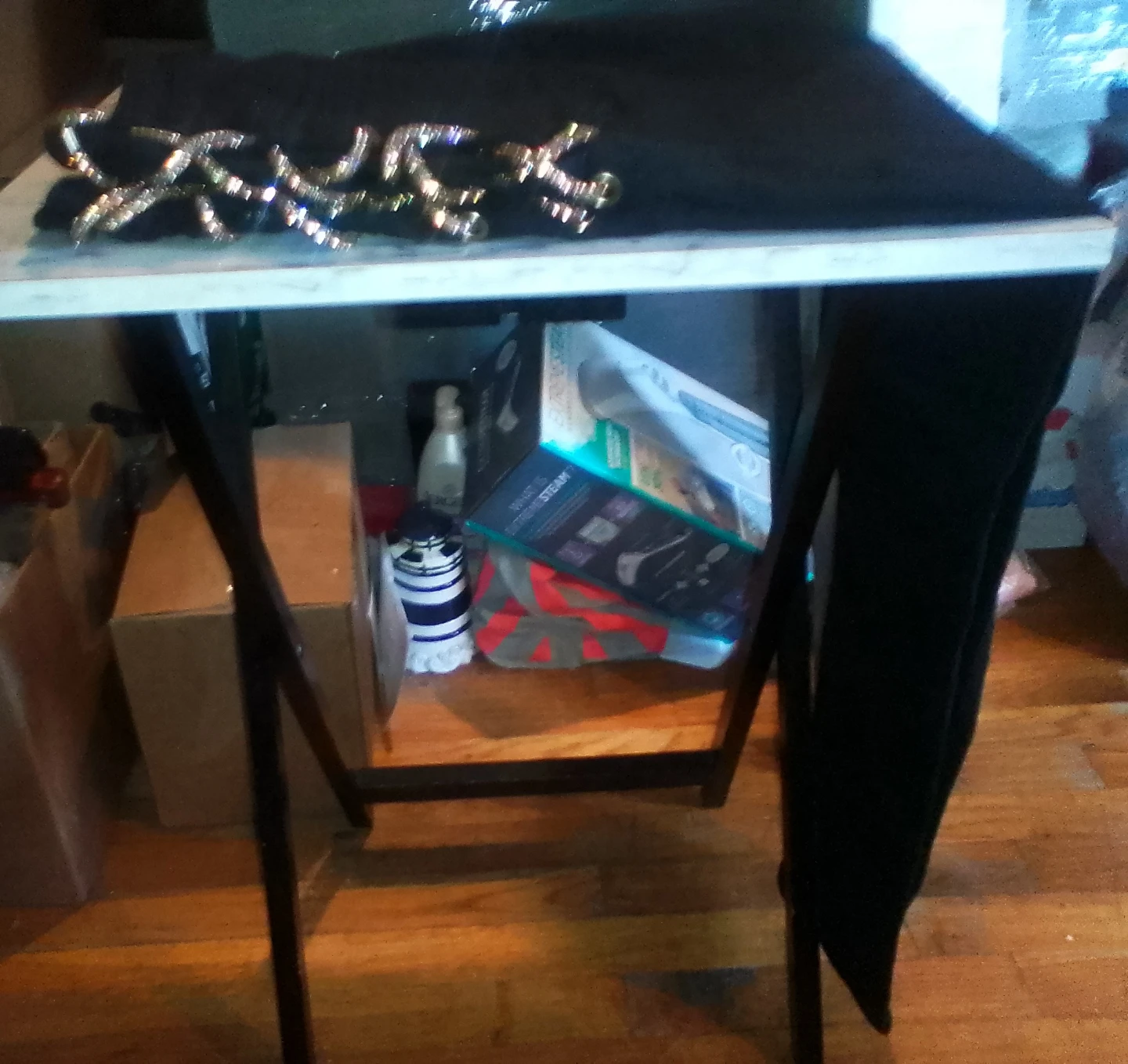Black Jeans with Rhinestone Lacing Detail - photo 3