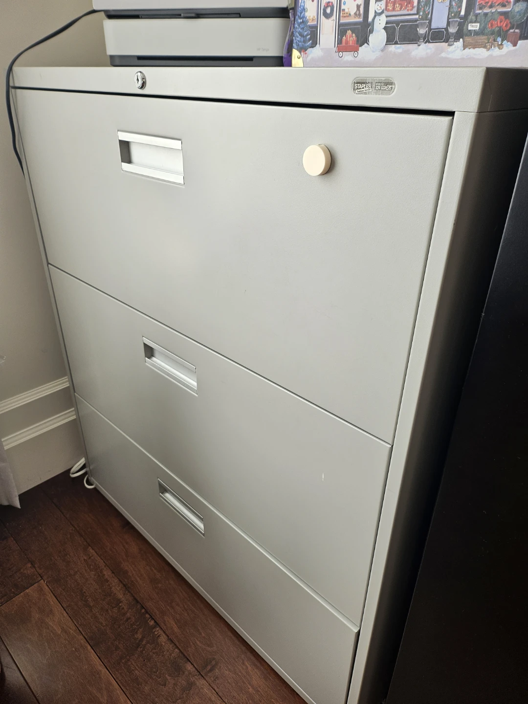 Staples 3-Drawer Filing Cabinet - photo 2
