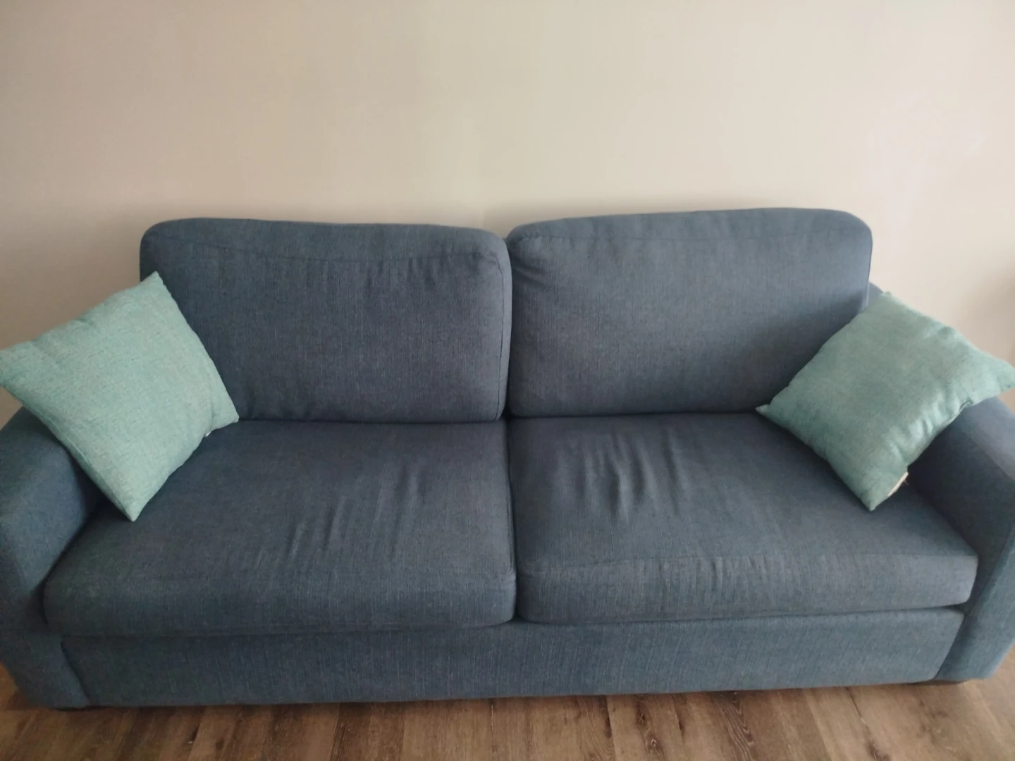 Blue Sofa with 2 Throw Pillows - photo 2