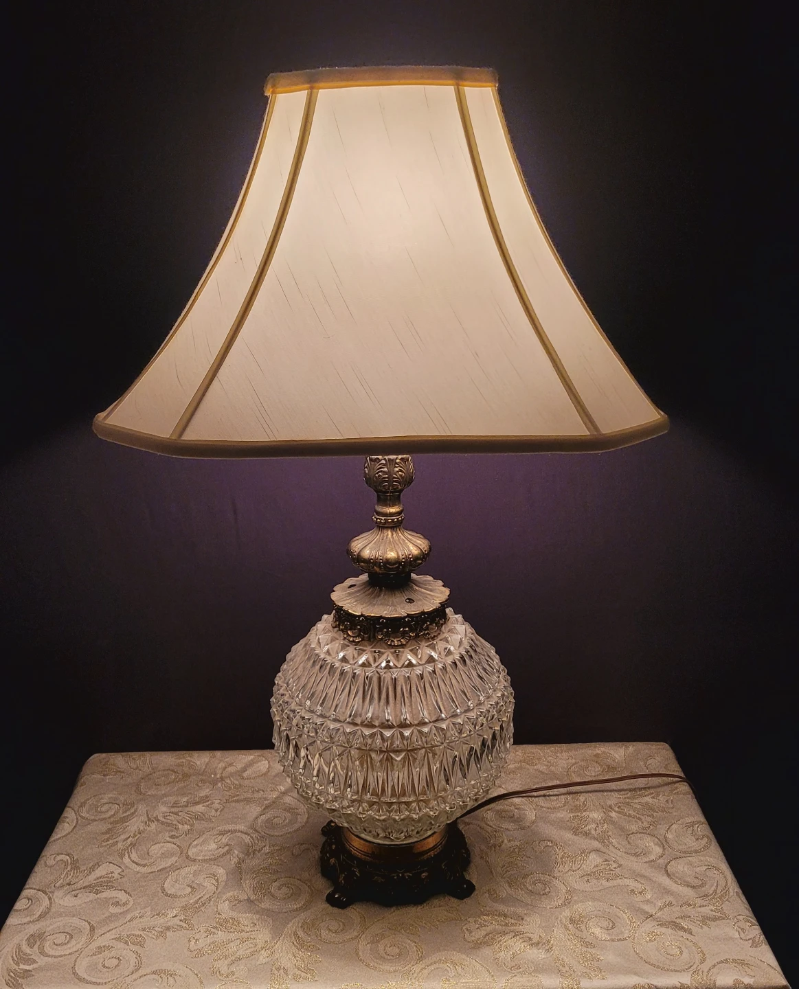 Hollywood Regency Crystal Table Lamp - photo 4