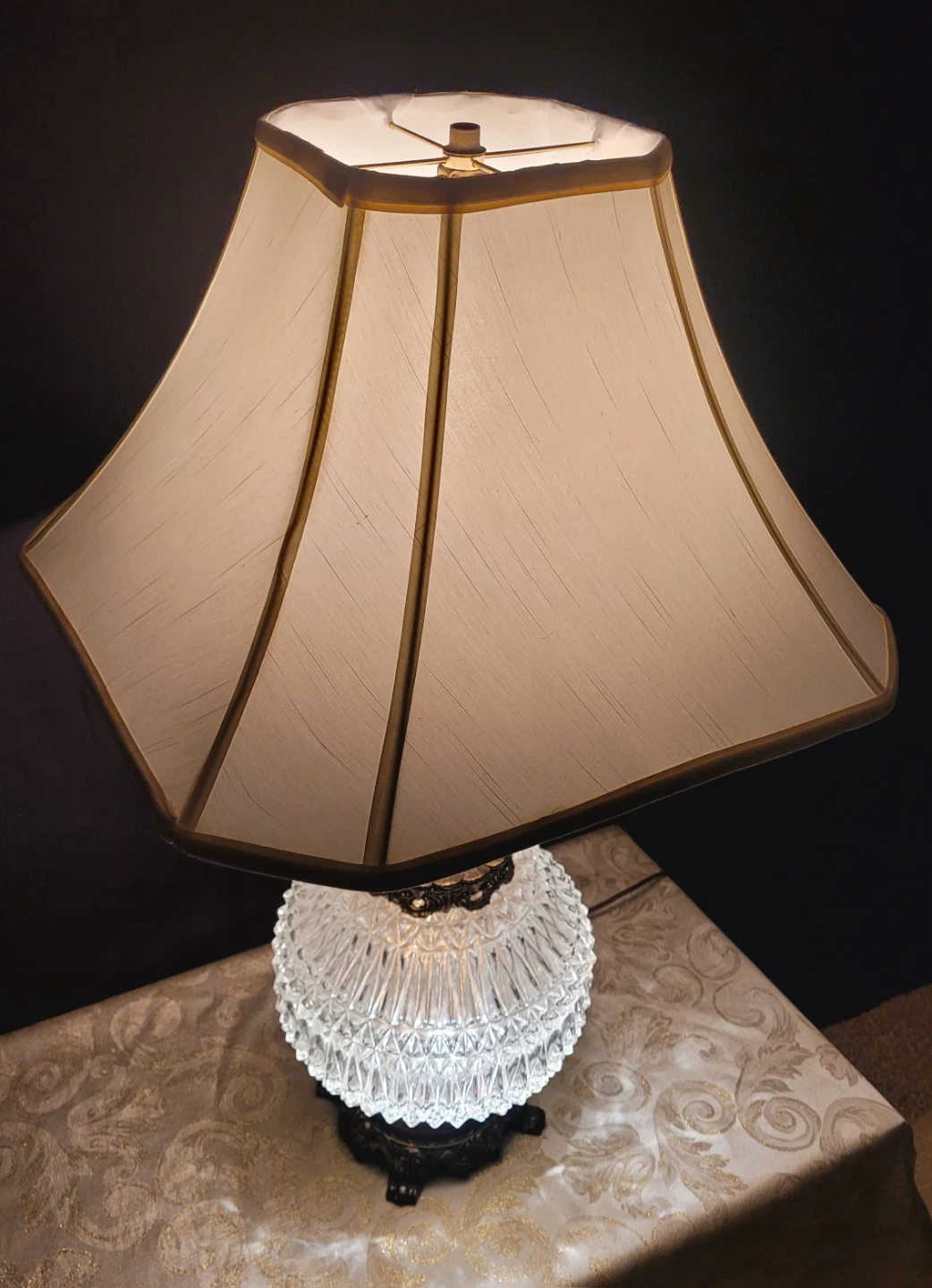 Hollywood Regency Crystal Table Lamp - photo 5